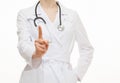 Unrecognizable doctor showing a warning gesture Royalty Free Stock Photo