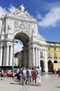 Unrecognizable Group of Tourists - Triumph Arch, Lisbon