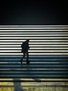 Unrecognizable lonely person silhouette walking upstairs Royalty Free Stock Photo