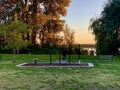 Unrecognizable man working out at Foreshore Park in Burnaby, September 20 2020