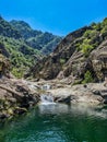 Unrecognizable people in the Chassezac gorges in Lozere district in France