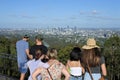 Unrecognizable people looking at Brisbane City Landscape