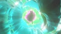 Unrecognizable person falling into multicolored interdimensional tunnel. 3d render background