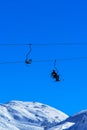 Unrecognizable skier on cki lift chair