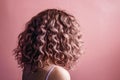 Unrecognizable woman with curly hair, generative ai
