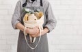 Unrecognizable woman holding Eco friendly products for home cleaning Royalty Free Stock Photo