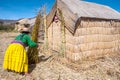 Unrecognizable woman in national costume Indian Uros Royalty Free Stock Photo