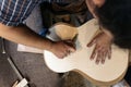 Luthier Making Guitar Royalty Free Stock Photo