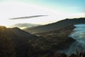 Unrecognized people, beautiful colorful sunrise over Mount Bromo