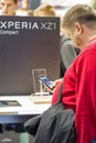 Sony Xperia XZ1 booth during CEE 2017 in Kiev, Ukraine.