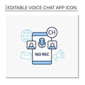 Unrecorded conversation line icon