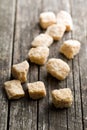 Unrefined cane sugar cubes Royalty Free Stock Photo