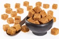 Unrefined Cubed Brown Cane Sugar Crystals - Saccharum officinarum Royalty Free Stock Photo