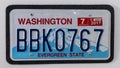 Taken off register car licence plate from state Washington in United States of America.