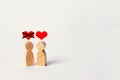 Unrequited love. Rejection of recognition in love. Refusal of relations, break of relations. Broken heart. Complicated relationshi Royalty Free Stock Photo