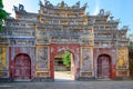 Unrestored ancient gate of Imperial City Hue, Vietnam Gate of the Forbidden City of Hue. Royalty Free Stock Photo