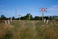 An unrestricted level crossing Royalty Free Stock Photo