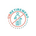 The unretirement icon. Back to work outlined symbol. Royalty Free Stock Photo