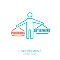 The unretirement icon. Back to work symbol. Graphic design. Royalty Free Stock Photo