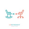 The unretirement icon. Back to work symbol. Graphic design. Royalty Free Stock Photo