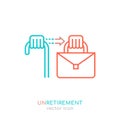 The unretirement icon. Back to work symbol. Graphic design. Royalty Free Stock Photo