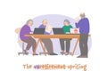 The unretirement uprising. Working in a team of old people. Royalty Free Stock Photo