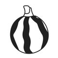 Unripe pumpkin rural black and white 2D cartoon object