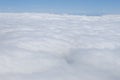 unrise above clouds from airplane window Royalty Free Stock Photo