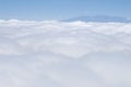 sunrise above clouds from airplane window Royalty Free Stock Photo