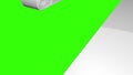 Unrolling ribbon strips diagonal transition modern green screen chroma key abstr