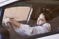 Unsafe driving. Talking on the Phone While Driving Royalty Free Stock Photo