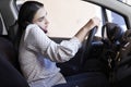 Unsafe driving. Talking on the Phone While Driving Royalty Free Stock Photo