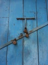 Unsafe lock bolt double locks door three entrance locked triple indian blue