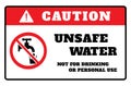 Unsafe water icon drawing by illustration