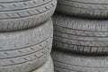 Unsafety old used tire Royalty Free Stock Photo