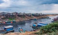 Unsanitary living conditions on lake Tonle Sap