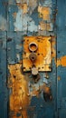 Unscrew The Locks From the Rusty Doors Unscrew the Doors Themselves From Their Jambs Blurry Background Royalty Free Stock Photo