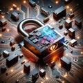 Unsecure Internet Surfing Passwords Unprotected Codes Microchip Circuit Board Electronics Online Unsafe AI Generated