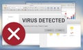 Unsecured Virus Detected Hack Unsafe Concept