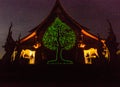 Unseen Fluorescent-tree temple Royalty Free Stock Photo