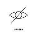 unseen sign icon. Element of simple web icon with name for mobile concept and web apps. Thin line unseen sign icon can be used for