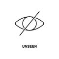 unseen sign icon. Element of simple web icon with name for mobile concept and web apps. Thin line unseen sign icon can be used for