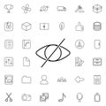 Unseen sign icon. Universal set of web for website design and development, app development