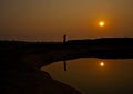 Unseen Sunset at rock holes Stone View Sam Pan Bok Grand Canyon, Ubon ratchathani, Northeast of Thailand