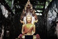 Unseen Thailand,Ruins of old temple with a Bodhi tree root