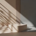 Through unseen window blinds casting geometric shadows across Royalty Free Stock Photo