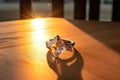 unset diamond next to finished ring on table