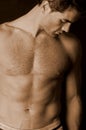 Unshaven male torso