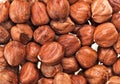 Unshelled hazel nuts, food background