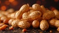 unshelled peanuts on a dark background